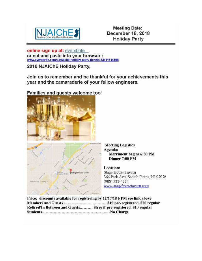 AIChE Meeting December 18, 2018